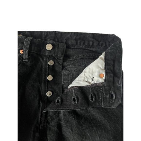 Levi’s Premium 501 ’93 Men’s Size 28x30 Black Jeans Straight Leg Button Fly - Picture 5 of 9